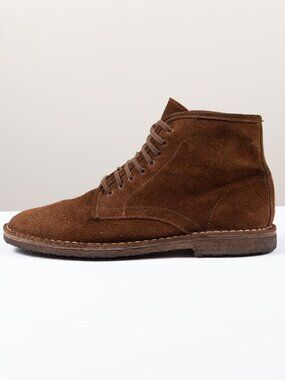 J.Crew Mens 10 Brown Suede 6-Eyelet Desert Field Boot Crepe Sole Made in Italy
